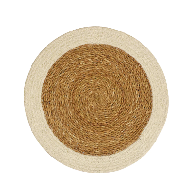 round placemat w thick white edge - natural 1