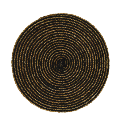 Placemat round simply black 1